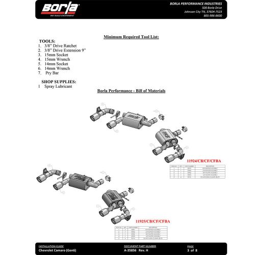 Borla 11925CFBA ATAK Axle Back Exhaust for 2016-2022 Chevrolet Camaro SS 6.2L V8, US $2,273.85, image 2