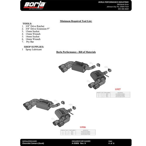 Borla 11925CFBA ATAK Axle Back Exhaust for 2016-2022 Chevrolet Camaro SS 6.2L V8, US $2,273.85, image 3