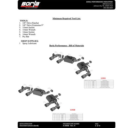 Borla 11925CFBA ATAK Axle Back Exhaust for 2016-2022 Chevrolet Camaro SS 6.2L V8, US $2,273.85, image 4