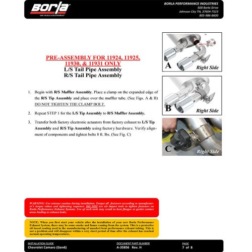 Borla 11925CFBA ATAK Axle Back Exhaust for 2016-2022 Chevrolet Camaro SS 6.2L V8, US $2,273.85, image 6