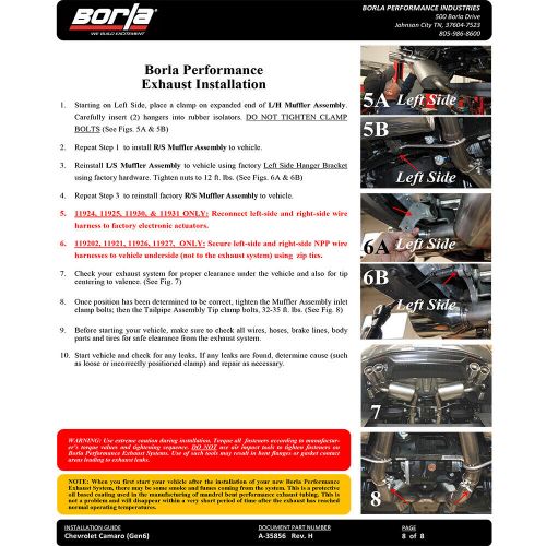 Borla 11925CFBA ATAK Axle Back Exhaust for 2016-2022 Chevrolet Camaro SS 6.2L V8, US $2,273.85, image 7