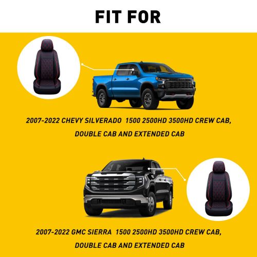 For Chevy Silverado GMC Sierra 1500 2500 Leather Car Seat Cover 5 Seat Front EOR, US $129.99, image 10
