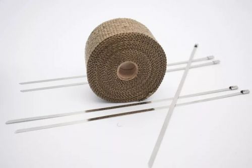 5 M + 5 Ties Titanium Exhaust Heat Wrap Manifold Downpipe Bandage Tape Roll, US $, image 3