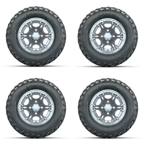 Golf cart gtw 12" spyder silver wheel | 23x10-12 rogue at tire | 4 set