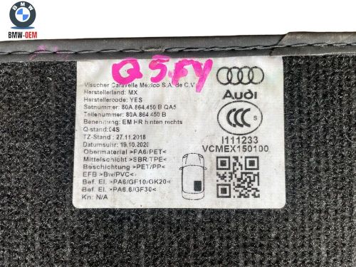 GENUINE AUDI Q5 SQ5 2017-2024 VELOUR FLOOR SET OF 4 CARPET MATS MAT CHARCOAL, US $, image 7