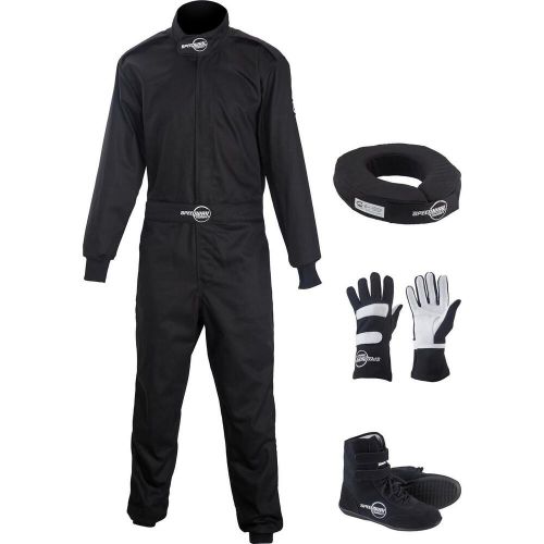 Speedway Motors 1-Pc Black Racing Suit Set, Large, Shoe Size 11.5, US $241.99, image 17
