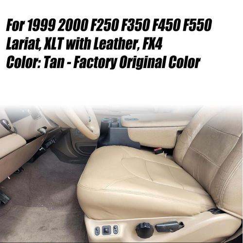 For 1999 2000 Ford F250 350 Lariat Driver & Passenger Leather Seat Cover Tan, US $105.30, image 3
