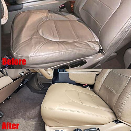 For 1999 2000 Ford F250 350 Lariat Driver & Passenger Leather Seat Cover Tan, US $105.30, image 4