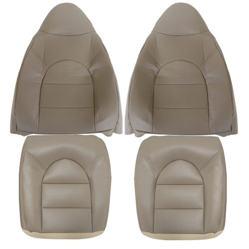 For 1999 2000 Ford F250 350 Lariat Driver & Passenger Leather Seat Cover Tan, US $105.30, image 19