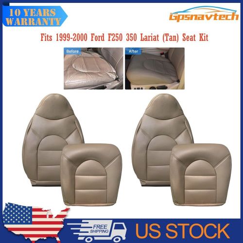 For 1999 2000 Ford F250 350 Lariat Driver & Passenger Leather Seat Cover Tan, US $105.30, image 21