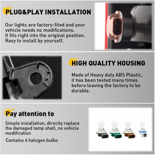 For jeep patriot 2008 - 2017 driver side tail light assembly with red 4 bulbs