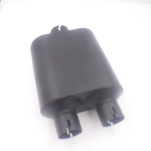 Rough country black stainless steel dual muffler 16.5&#034; oal 3&#034; inlet, 2.5&#034; outlet