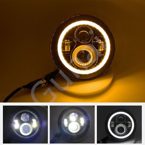 Pair 7" Inch LED Headlights Halo Angle Eyes For Jeep Wrangler JK(07-14) LJ TJ CJ, US $56.97, image 3