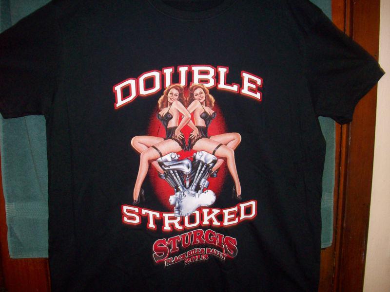 Mens sturgis t shirt double stroked harley 2013 short sleeve must see l