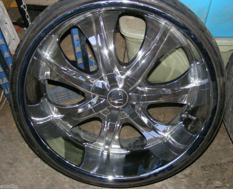 24" inch 5 lug univ chrome 24x10 velocity 725s wheels tires rims 24 275/25/24