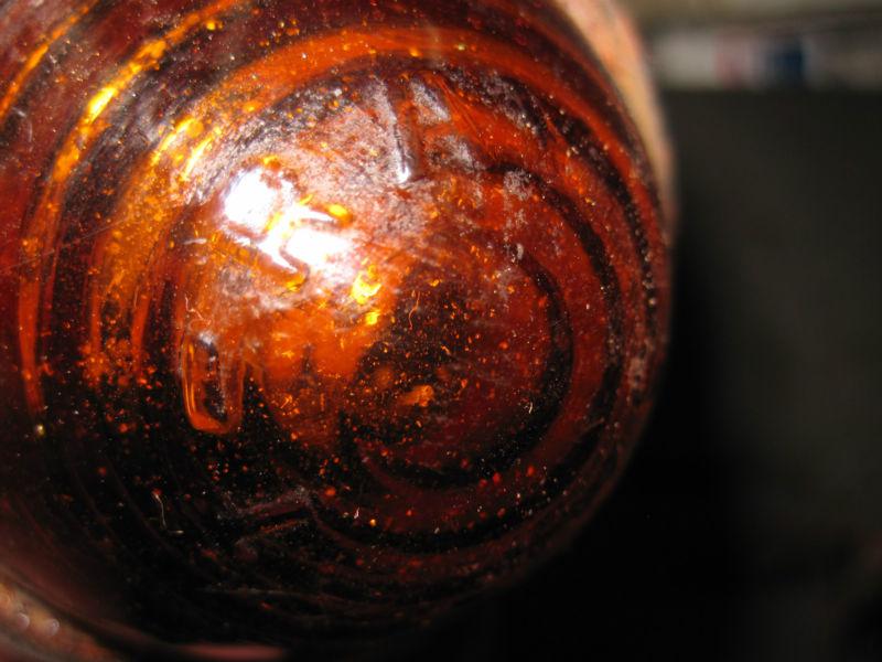 Pair of small glass lights, one red, one amber, SAE-T-RAY on the amber , antique, US $10.00, image 4