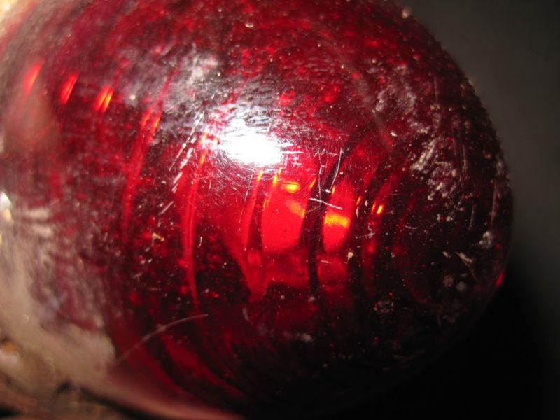 Pair of small glass lights, one red, one amber, SAE-T-RAY on the amber , antique, US $10.00, image 5