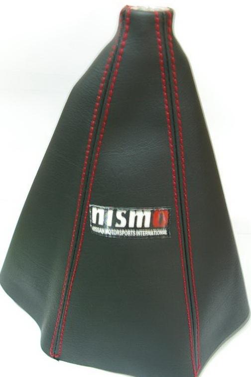 Nismo gear gaiter shift boot black color red stitch fit nissan m/t 