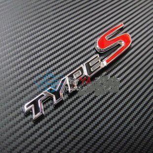Car metal badge emblem 'type s' 3d logo black red 