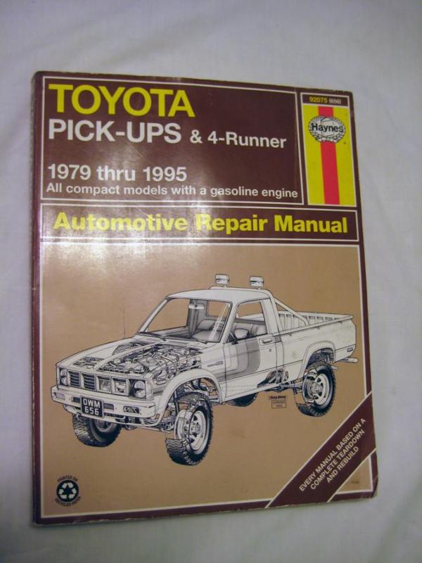 Haynes toyota repair manual pickups & 4 runner 1979-1995