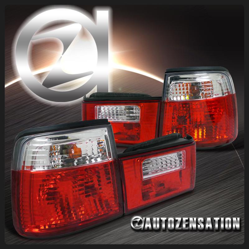 89-95 bmw e34 5-series 525i 535i red clear rear tail brake lights