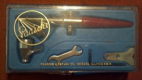 Paasche air brush h#1 single action siphon airbrush with extras nos 