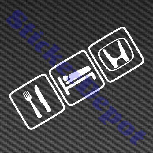 Eat sleep honda decal size 8"x2.6" vinyl decal civic s2000 accord prelude crx 