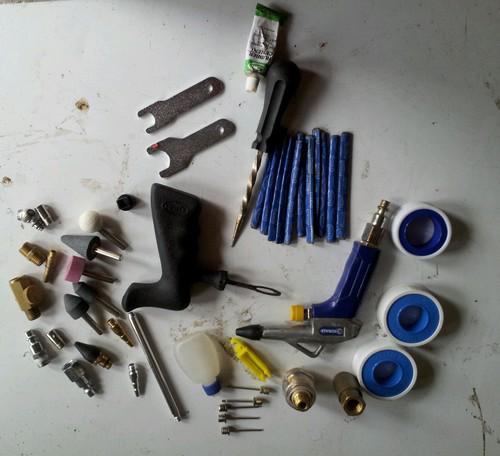 Tire repair kit w/ air accessories