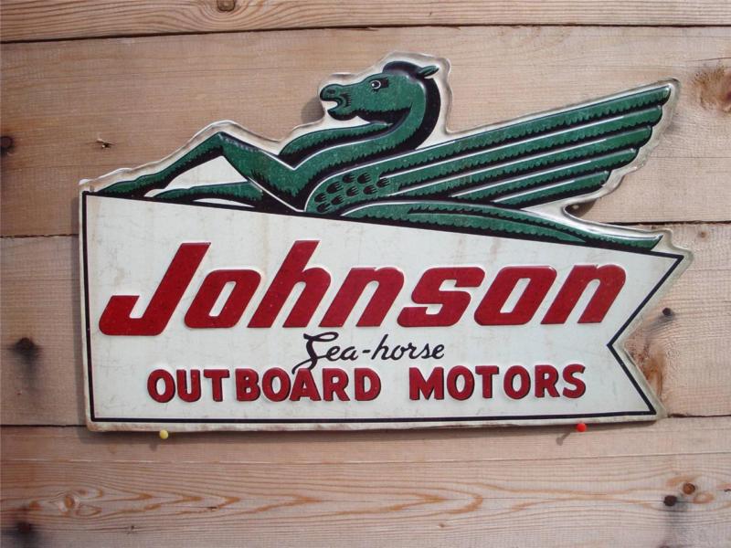 Johnson sea horse outdoor motors metal sign evinrude honda boat auto parts rare