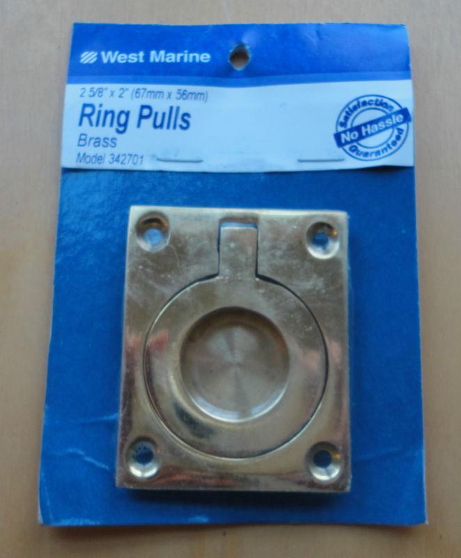 West marine polished brass ring pull 2 1/4" x 2 3/4"  