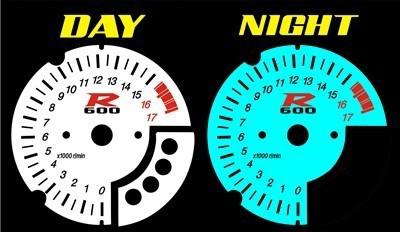 Suzuki gsxr 600 2004 2005 white face glow gauge custom gsx-r 04 05 gixxer mph km