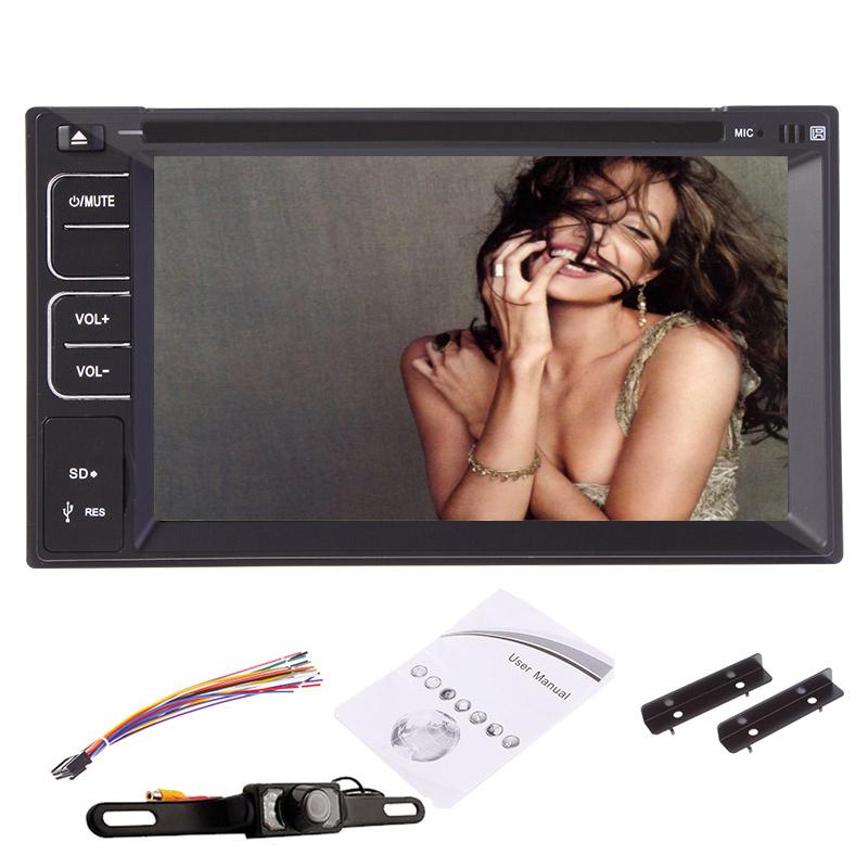 6.2" double din touch screen car in-dash stereo radio dvd player bluetooth+cam