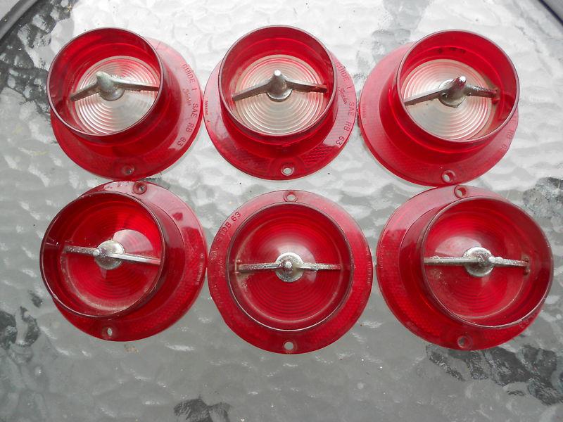 Original 1963 chevy impala set of 6 tail lamp lenses 3 back up lens 