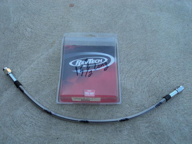 Harley steel braided brake line clear coated 15"  revtech # 662019