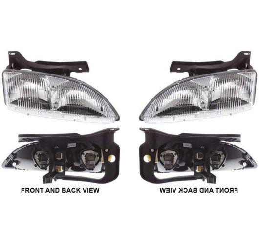 95-99 chevy cavalier front headlights headlamps lights lamps pair set new