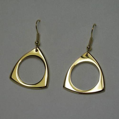 Rotor shaped hoop earring mazda rx7 rx8 rx2 rx3 rx4 12a 13b 20b gold color