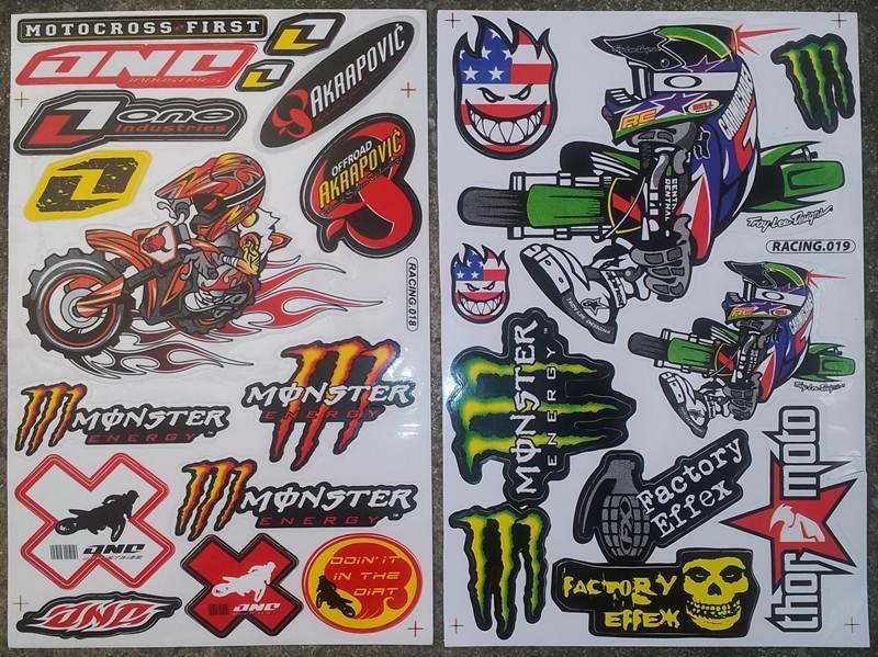 2 sheets car stickers racing decal motocross atv hot sale! free shipping s020
