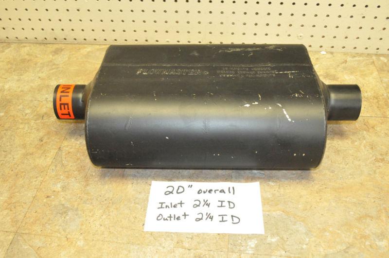 Unmarked flowmaster center in/center out muffler black universal 2.25 inlet/out