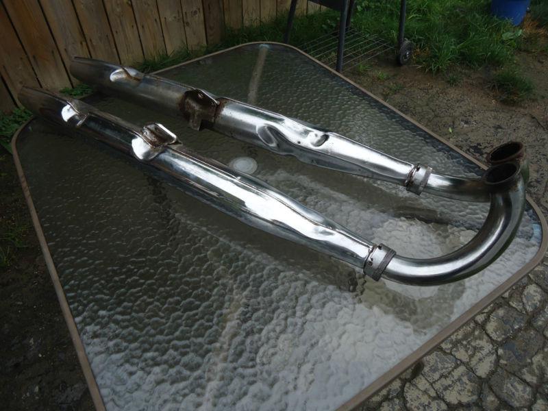1971 suzuki t350 exhaust pipes muffler silencer left right pair rebel t250