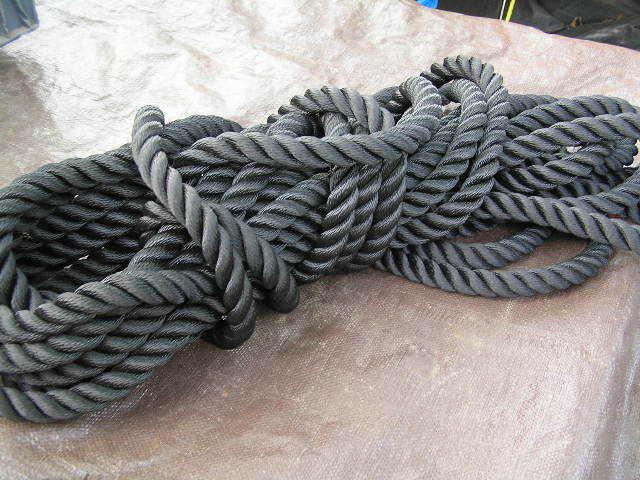 Tow dock rope black line nylon 3/4" x 54' 