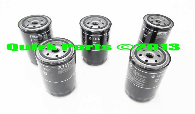 1998-2005 vw volkswagen passat 1.8t set of 5 oil filters genuine oem brand new