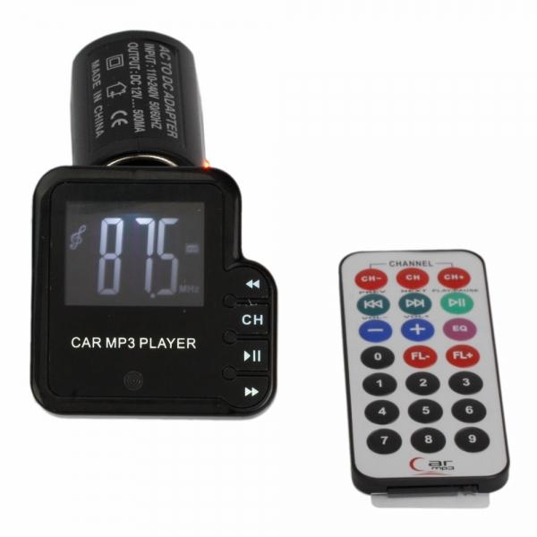 1.5" lcd 090-d fm transmitter car mp3 player with usb slot sd/tf card (black) t
