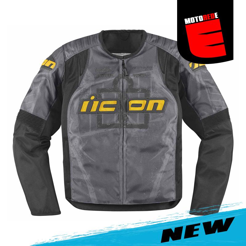 Icon overlord type 1 motorcycle textile jacket gray yellow 3xlarge xxxl