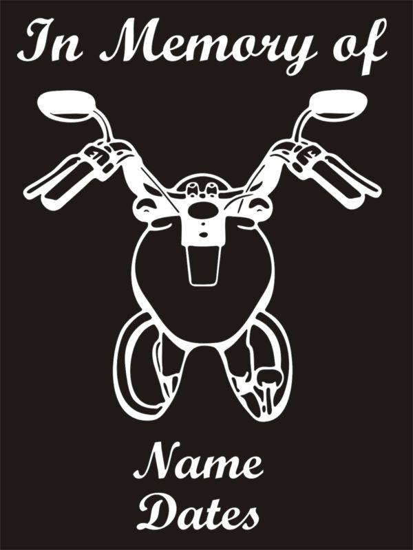 In memory of vinyl decal harley motorcycle fatboy biker car window sticker qty 4