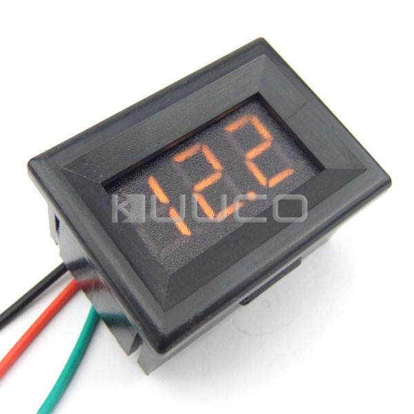 12v dc volt meter digital display voltmeter gauge 0-30v battey tester yellow led