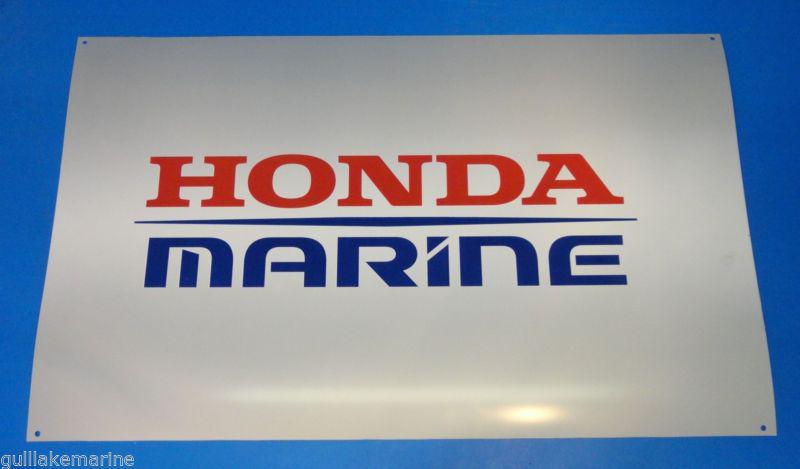 Honda marine outboard sign 22" x 36" plastic advertizing man cave graphics adv.