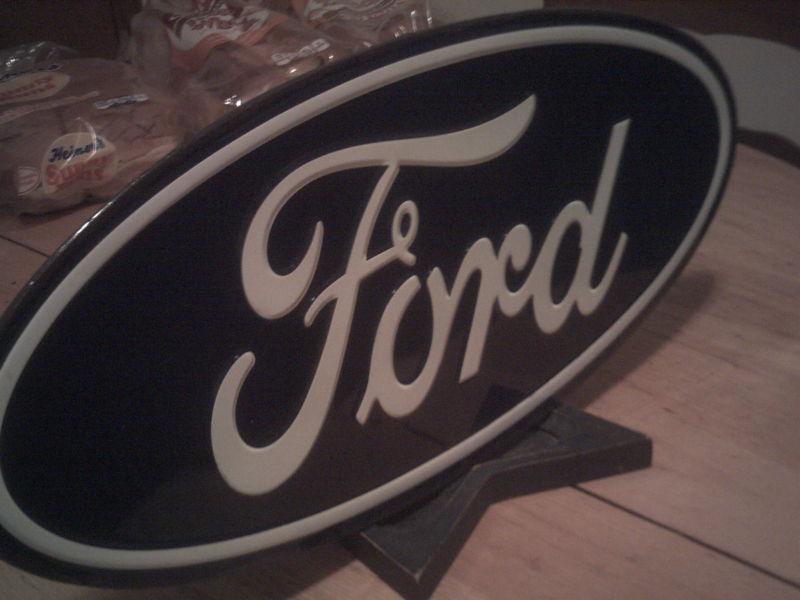 Large ford blue oval vintage look metal sign chevy ford garage shop man cave