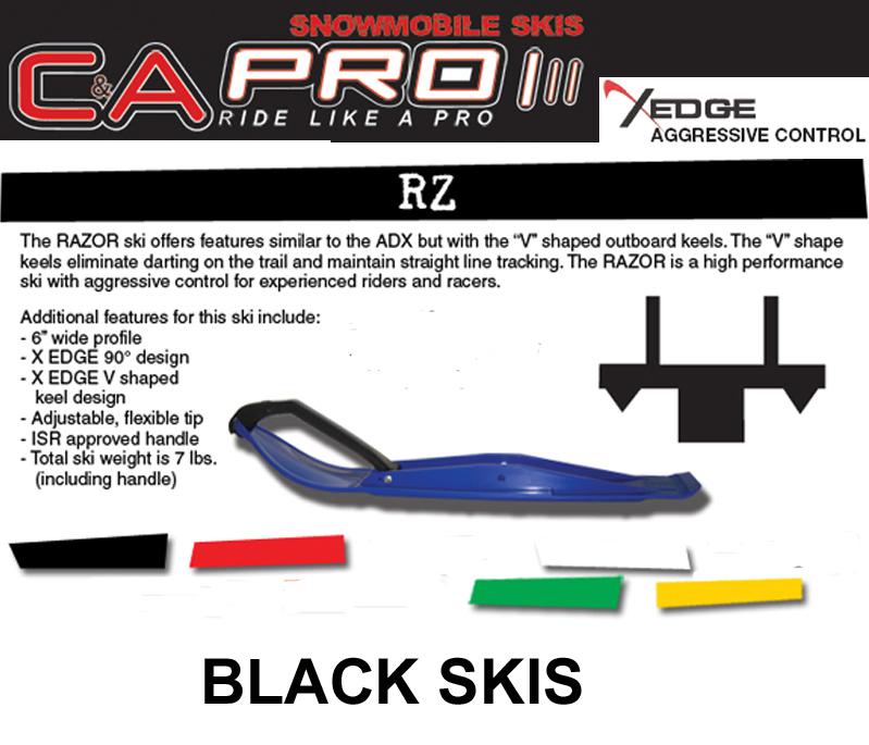 Ski-doo 2013 & newer summit  c&a pro razor black skis, mounts, carbides