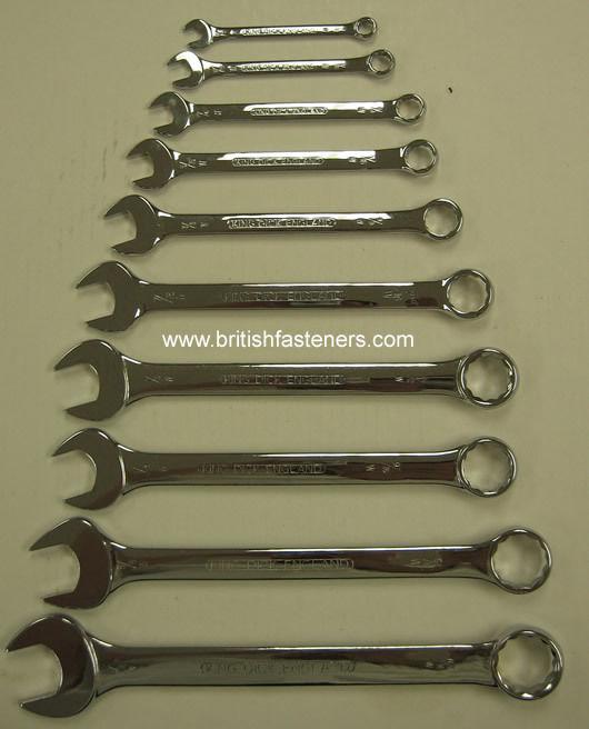 Abingdon king dick whitworth combination wrench set 10 pc bsw british tool