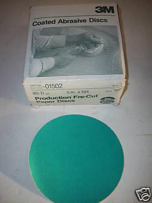 3m # 01502 - production discs - 5" x nh - 100 discs - 80 grit-new